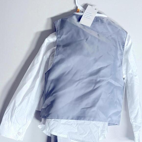 Nautica Little Boys 4-Pc. Tinted Windowpane Vest Set - pants, top shirt Gray - Picture 6 of 8